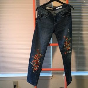 Embroidered Slim Boyfriend Jeans